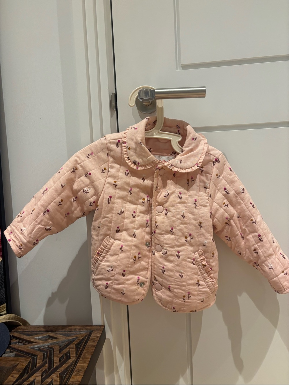 Cat & Jack Blush Pink Quilted Floral Puffer Jacket